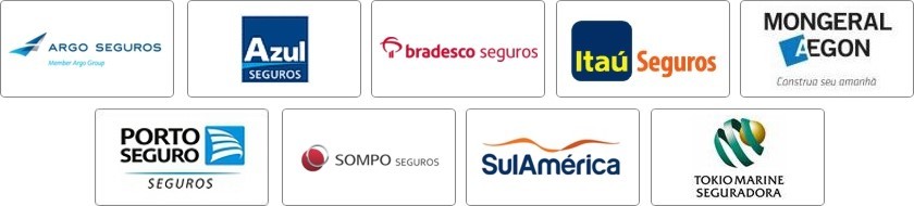 ARGO, AZUL, BRADESCO, PORTO SEGURO, SOMPO, SULAMERICA, TOKIO MARINE, 